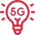 Красная иконка лампочки с надписью 5G